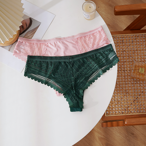 Nuovo Set Reggiseno e Mutandine Senza Cuciture a Vita Media in Pizzo, con Dettagli Vuoti e Larghi per un Tocco di Lusso, Taglie Grandi, Stile Europa e Stati Uniti - Product Image 5