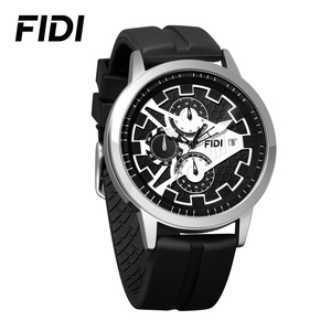 FIDI Men's Luxury Sports Chronograph <b>Watch</b> with Black Silicone Strap <b>Waterproof</b> Stylish Design for Casual & Business Daily Wear - Product Image 4