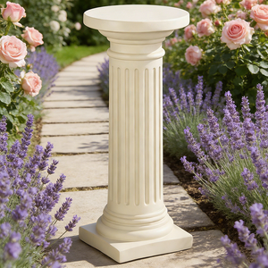 Plateforme décorative en résine peinte à la main motif floral romain (piédestal cannelé) Modèle d'<span class=keywords><strong>art</strong></span> 222 - Texture élégante - Article essentiel pour le jardin - Product Image 6