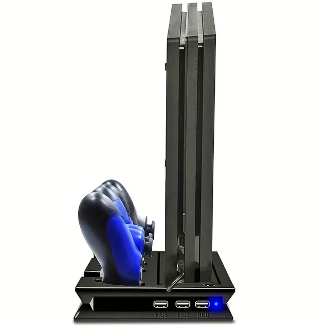 Vertical Cooling Stand For PS4 Slim / Pro Cooler & Dual Joystick USB Charging Station & 3 Extra HUB for Playstation 4 Slim Pro