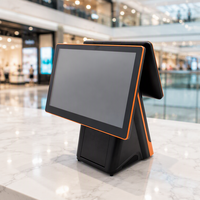 Terminal de point de vente tout-en-un à double écran tactile 15,6''+11,6'' avec tiroir-caisse pour restaurants et commerces de détail