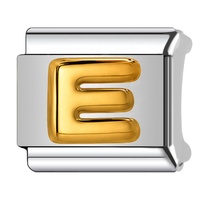 Breloques italiennes en acier inoxydable en stock, lettres initiales convexes, breloques italiennes DIY en argent pour bracelets pour femmes et hommes