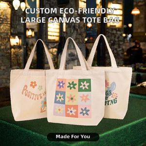 Sacs fourre-tout promotionnels personnalisés avec logo, grande capacité 10oz, en polyester et coton recyclables, écologiques, vente en gros - Product Image 2
