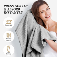 Best Selling Fast Drying Super Soft 63x105 Large Size Microfiber Hair Towel for Women Custom Logo Woven Technique