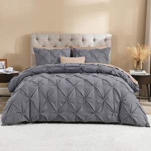 Juego de ropa de cama de nuevo estilo, juego de cama de tres piezas con pliegues de flores de Color sólido - Product Image 6