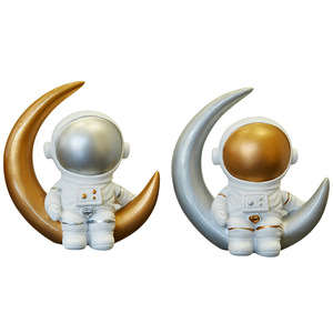 Cute Astronaut Figurines Set Multi Piece Synthetic Resin Modern Home Decor Living Room Desktop Accessories - Product Image 5