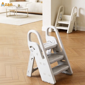 Tabouret d'aide pour enfant réglable à 3 marches, pliable, pour cuisine, salle de bain et toilettes (entraînement à la propreté) - Product Image 1