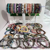 Vente en gros Bracelet en quartz cristal de haute qualité 8mm en matériaux mélangés artisanat de guérison pour cadeau et décoration