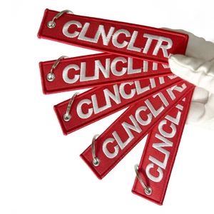 Hot Sale Double Sides Logo Promotional Gift Embroidery Keychain <b>Custom</b> Fabric Embroidered Jet <b>Key</b> Tag - Product Image 1