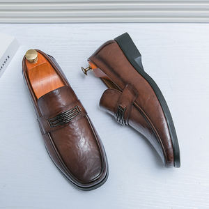 Nouvelle conception chaussures habillées en cuir PU pour hommes affaires bureau mocassins fermeture Stock Oxfords Style pour hommes fête discothèque portant - Product Image 5