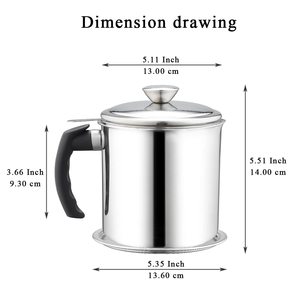 Bouteille à huile <span class=keywords><strong>en</strong></span> acier inoxydable épaissi grande capacité, filtre à huile de cuisine, pot de stockage d'huile <span class=keywords><strong>en</strong></span> métal avec <span class=keywords><strong>passoire</strong></span> pour usage domestique - Product Image 2