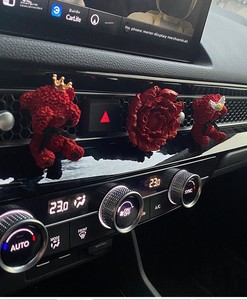 Diffuseur d'arômes pour voiture en forme d'ours rouge et de fleur de pivoine, pour grille d'aération de climatisation, avec fonction d'agrandissement de l'arôme, accessoires automobiles - Product Image 6