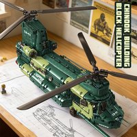 Kit de construction d'hélicoptère militaire lourd Kavoworld, modèle d'avion DIY, kit de construction STEM, vente en gros d'usine
