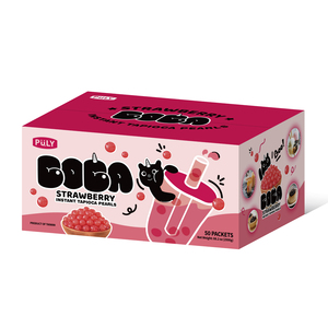 Perlas de Tapioca Instantáneas Premium de Fresa, 50g×200, Almacenamiento Comercial a Temperatura Ambiente, Sabor Auténtico para Tiendas de Bubble Tea - Product Image 1