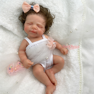 Produsen Boneka Bayi Reborn Silikon 12 Inci, Boneka Reborn Mata Tertutup Custom dengan <span class=keywords><strong>Set</strong></span> Aksesoris Rambut Cokelat, Grosir Lintas Negara - Product Image 1