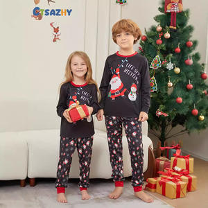 Tenues de portrait de famille de style du <span class=keywords><strong>nouvel</strong></span> <span class=keywords><strong>an</strong></span> vêtements mère-fille parent-enfant père noël bonhomme de neige costumes imprimés pour l'automne - Product Image 4