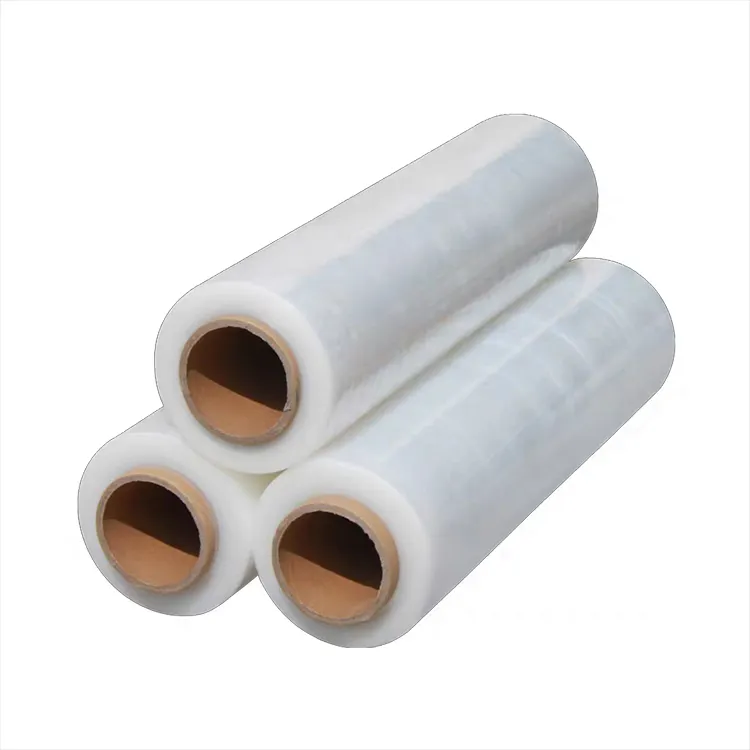 18 Mic Lldpe Envolvimento Pallet Transparente Stretch Hood Film Embalagem Shrink Film Wrap Roll Mão Limpar Stretch Film