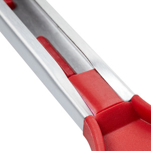 Custom Silicone And Stainless Steel Food Clip 12 Inches Red And Black Pasta Tool For Noodle Salad Buffet Use - Product Image 2