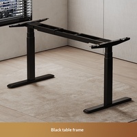 Cadre de table élévatrice électrique à double moteur, réglable en hauteur, avec structure en acier pour bureau commercial ou poste de travail informatique