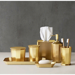 Five-piece Customized Color Metal Eco-Friendly Bathroom Set Attractive Look <b>Vanities</b> Toilet Kitchen Accessories Tabletop Tissue - Product Image 1