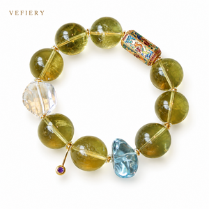 Wholesale 16mm Citrine White <b>Crystal</b> Topaz Beaded <b>Bracelet</b> Handmade Stretch Jewelry <b>for</b> <b>Women</b> OEM Custom Factory - Product Image 1