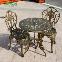 Ensemble de mobilier de jardin en aluminium moulé, résistant aux UV et antirouille, pour hôtels et cours, idéal pour la restauration en extérieur