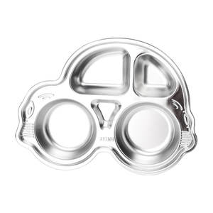 Bandeja de Comida Dividida de Acero Inoxidable LECOS, Plato de Comedor con Forma de Coche para Cafetería Escolar y Uso Diario - Product Image 1