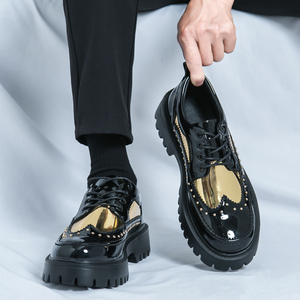 <span class=keywords><strong>Scarpe</strong></span> Eleganti da <span class=keywords><strong>Uomo</strong></span> in Pelle per Ufficio, Nuovo Stile 2026, Punta Tonda, Suola Spessa, con Rialzo Interno, Stile Britannico, Taglie <span class=keywords><strong>Grandi</strong></span> - Product Image 3