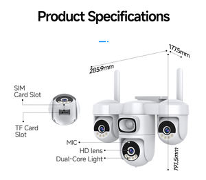 Caméra solaire 4G ShooCam 12MP, triple objectif 12000mAh, 6 moteurs PTZ, carte mémoire 256 Go, vision nocturne couleur O-KAM pour la surveillance <span class=keywords><strong>des</strong></span> fermes - Product Image 3