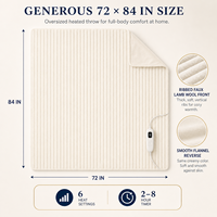 Couverture chauffante électrique double face en fausse fourrure 50*60 pouces 110V/220V 10 réglages de chaleur Arrêt automatique Certifiée CE RoHS