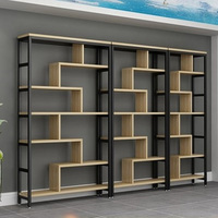 Présentoir industriel durable pour cosmétiques, étagère en acier et bois pour magasin de proximité pour bébés, vitrine d'échantillons