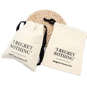 Bolsa de Almacenamiento de Maquillaje y Cosméticos de Muselina de Algodón con Cordón y Logotipo Personalizado, Bolsa de Regalo de Muselina Orgánica - Product Image 1