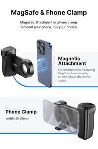 <span class=keywords><strong>Ulanzi</strong></span> ที่จับยึดจับกล้องโทรศัพท์ MA35, รีโมทคอนโทรลแม่เหล็กชัตเตอร์สมาร์ทโฟนเซลฟี่กันโคลงแนวตั้งถ่ายภาพแนวนอน - Product Image 3