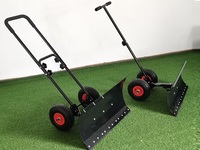 Pelle à neige métallique robuste à roues, réglable en angle et en hauteur, pour le déneigement