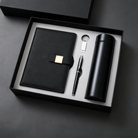 Vente en gros d'ensemble de bouteilles Agenda A5 de luxe pour affaires coffret cadeau Carnet A5 en cuir gris personnalisable avec stylo, tasse thermique et USB