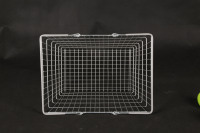 Panier de courses en métal chromé de haute qualité Highbright avec poignée en caoutchouc pour supermarché, épicerie et magasin de proximité