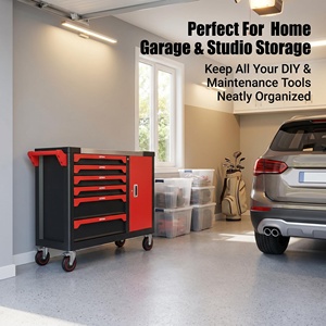 Retail Hardware Store Steel Rolling Tool Cabinet Elegant Appearance Anti-fingerprint Coating Full Lock Multi <b>Drawer</b> <b>Trolley</b> - Product Image 1