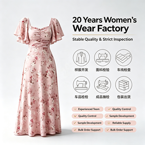 Robe longue maxi à col carré et manches volantées pour femme, taille froncée, coupe trapèze, en mousseline florale, idéale pour invitées de mariage, soirées et fêtes - Product Image 2
