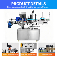 Machine d'étiquetage automatique de bouteilles rondes en acier inoxydable, 30 pièces par minute, pour le vin, la confiture, les boissons