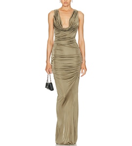 sexy bare back sloping shoulder sleeveless pure colour suit Sexy Solid Color Sleeveless Halter Neck Backless Slim Fit Jumpsuit Street  High-End Street main image 0