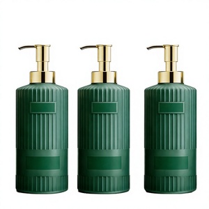 High Quality 500ml PET Shampoo Bottles with Gold Pump Sprayer Luxury Bath Lotion & Body Cream Shower Gel Bottles Screen Printing - Product Image 2