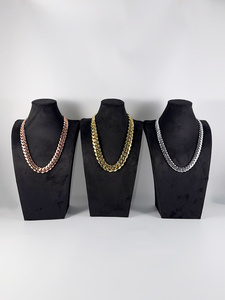Cadena Cubana Miami, Estilo Hip Hop, Gruesa, en Oro, Plata y Oro Rosa, 14/16/22MM - Product Image 1