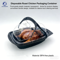 Conteneur jetable en PP noir pour poulet rôti avec couvercle, directement de l'usine