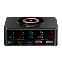 Chargeur sans fil intelligent 140W avec écran d'affichage, multifonction, charge magnétique pour téléphones portables, appareils photo, microphones, ordinateurs