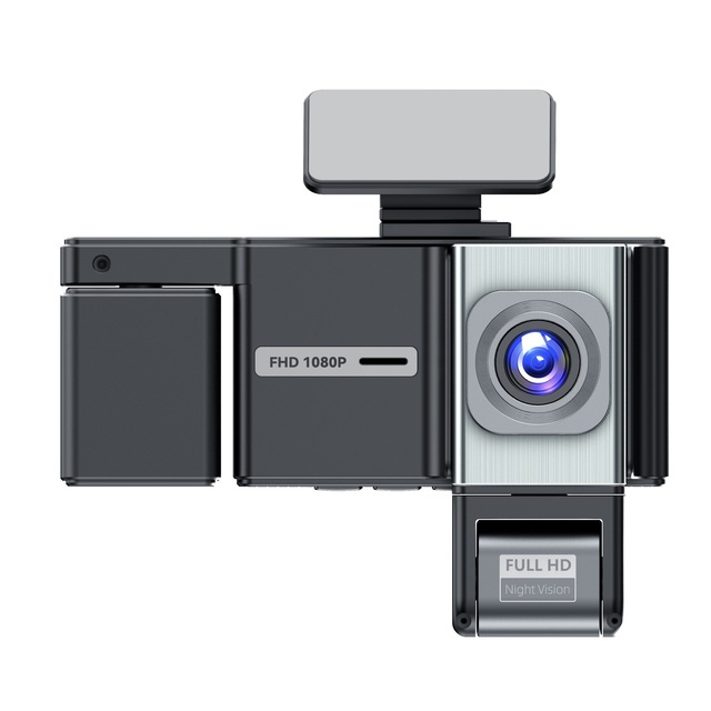 3-inch 4-channel dash cam, 1080P front and rear recording DVR, WDR night vision, 170° wide angle, WiFi HD video recorder