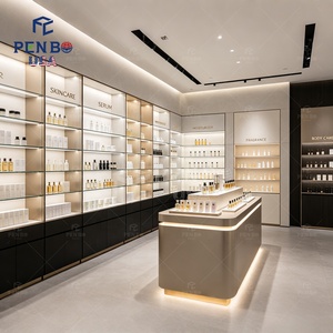 โซลูชั่นครบวงจรสำหรับการออกแบบตกแต่งภายในร้านเครื่องสำอางหรูหรา ร้านขายผลิตภัณฑ์ดูแลผิวทันสมัย ตู้โชว์สินค้าสำหรับร้านค้าปลีกเครื่องสำอาง - Product Image 3