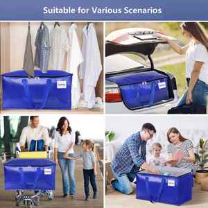 Bolsas de Almacenamiento Extra Grandes y Resistentes de Polipropileno Ecológico (PP/PE) Tejido para Mudanza y Ropa, con Cierres - Product Image 5