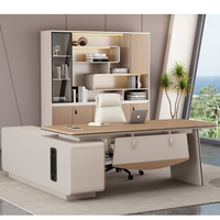 Table et chaise de bureau exécutif modernes et durables en bois avec rangement mural pour usage domestique/commercial