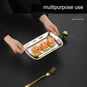 Petite assiette en acier inoxydable, mini plateaux alimentaires en métal, plaques de cuisson portables pour four, polies et lisses pour les campeurs - Product Image 2