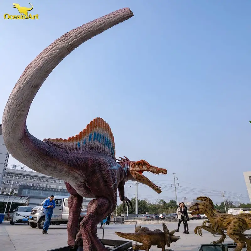 Taman Hiburan robot dinosaurus realistis ukuran hidup model dinosaurus animatronik